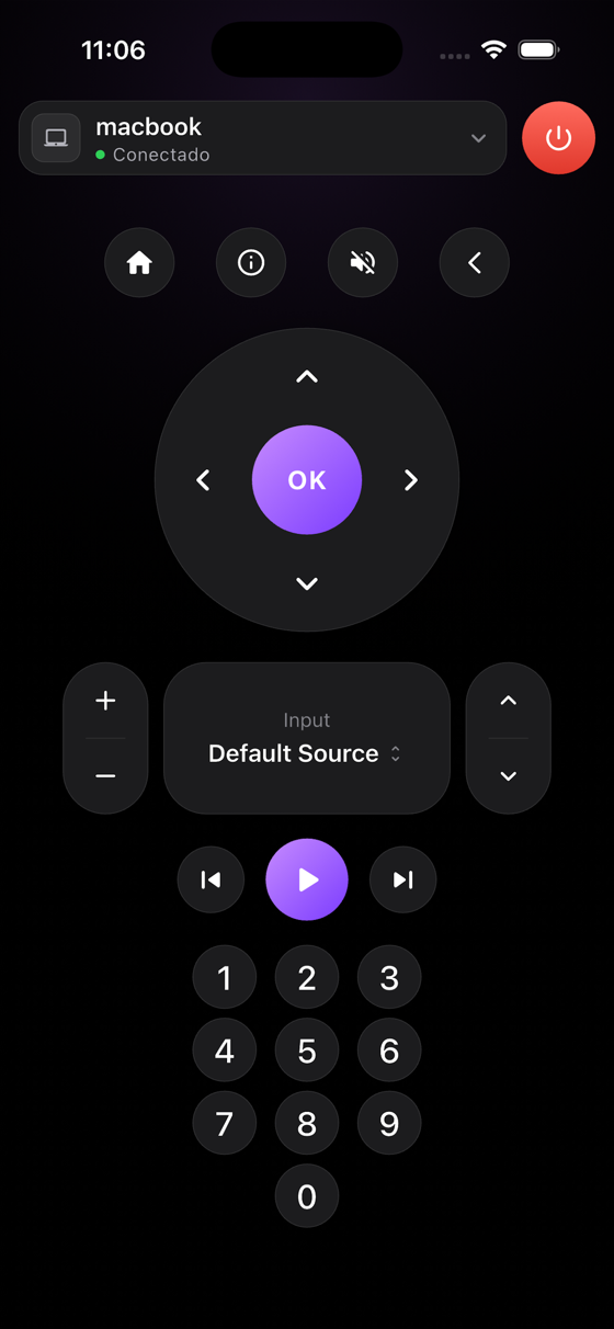 RemoteRelay Companion remote controls on iPhone